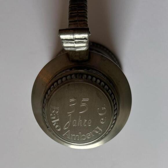 Vintage German Pewter Beer Stein with Lid 35 Jahre Bäko Amberg Shepherd Scene - Picture 2 of 9